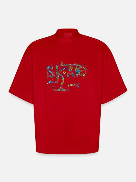 Skate - Heavyweight Oversized Organic Boxy T-Shirt Made in EU - red