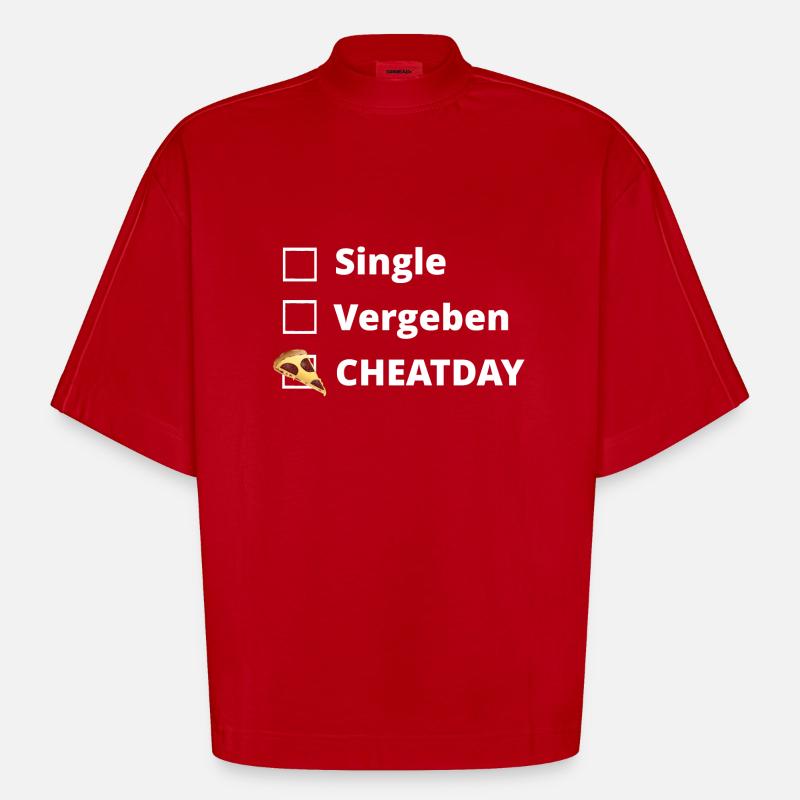Cheatday - Heavyweight Oversized Organic Boxy T-Shirt Made in EU - Rot