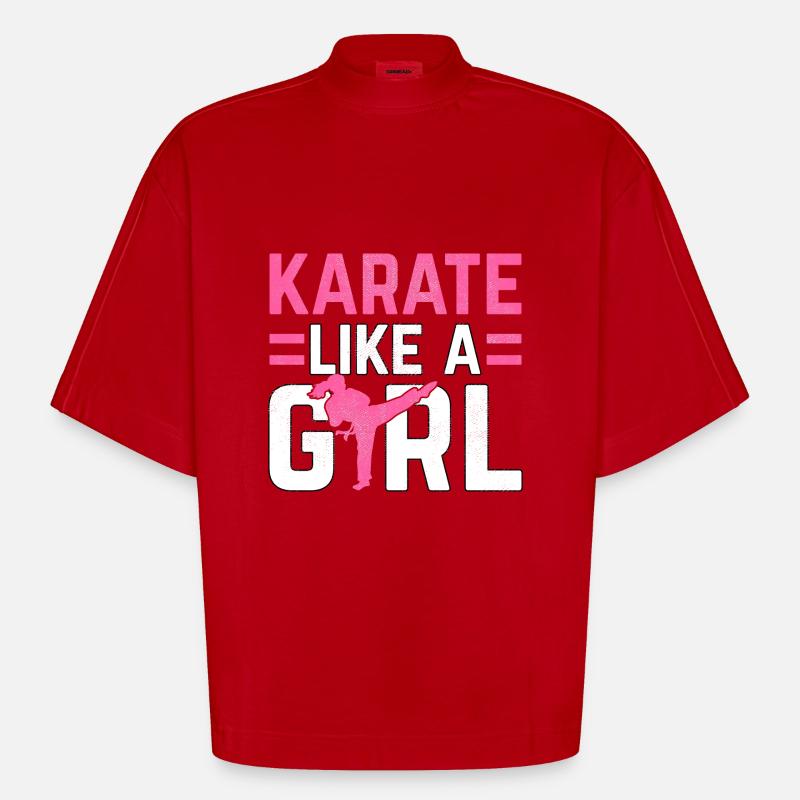 Karate wie ein Mädchen - Heavyweight Oversized Organic Boxy T-Shirt Made in EU - Rot
