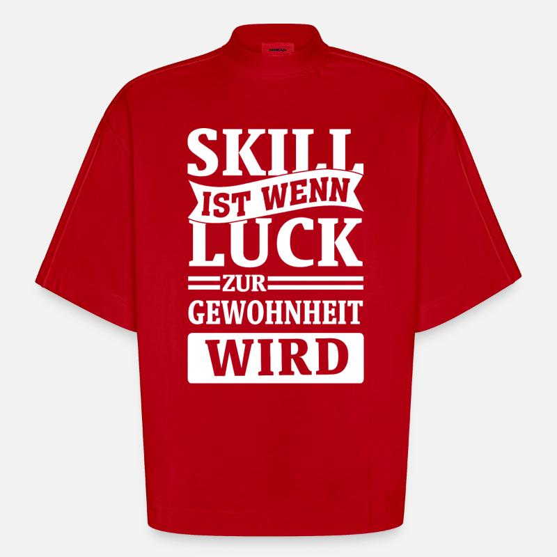 Skill - Heavyweight Oversized Organic Boxy T-Shirt Made in EU - Rot