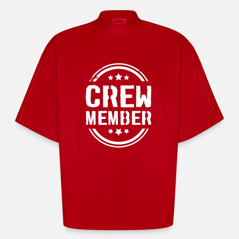 Membre d’équipage - T-shirt bio épais oversize Boxy fabriqué en UE - rouge
