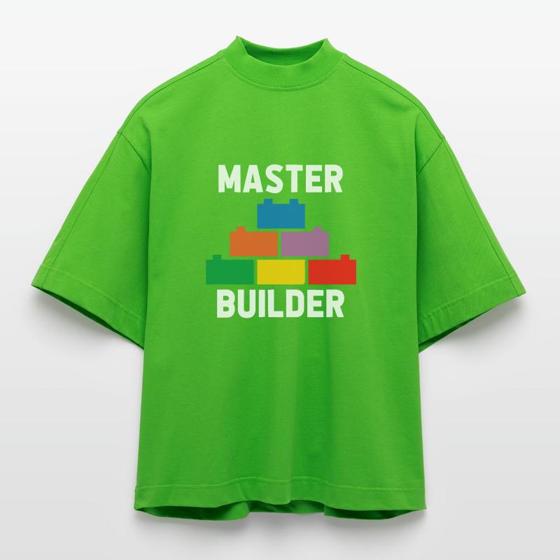Constructeur de briques Bâtiment en briques Maître constructeur T-shirt bio épais oversize Boxy fabriqué en UE