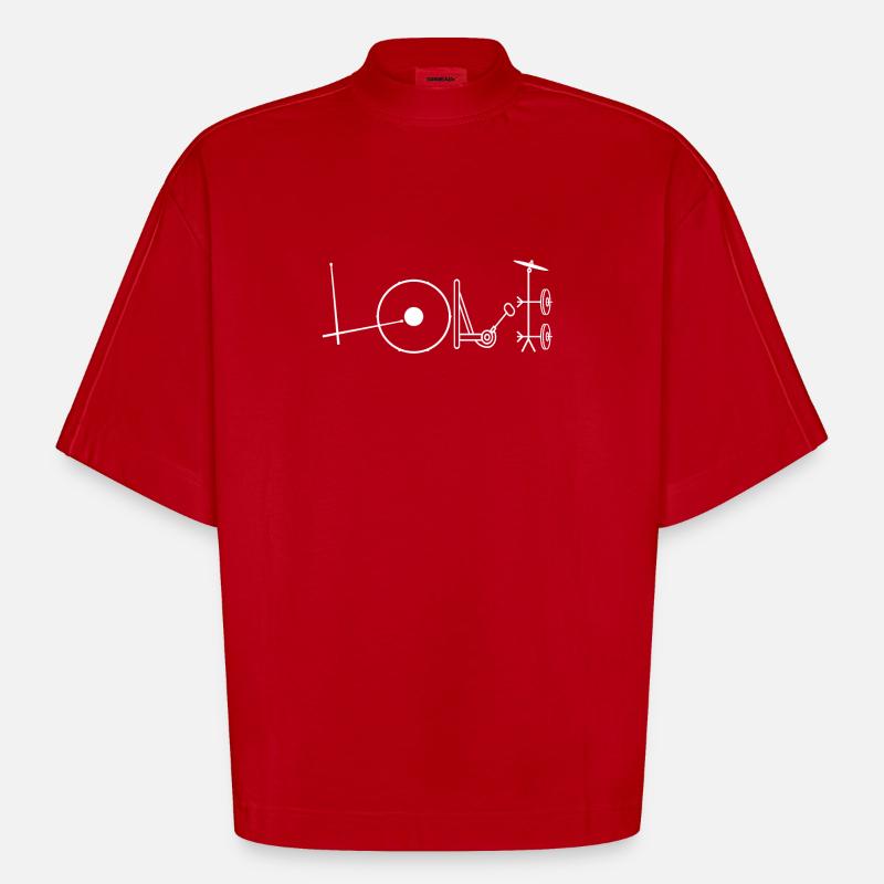 Cadeau batteur batteur batteur - T-shirt bio épais oversize Boxy fabriqué en UE - rouge