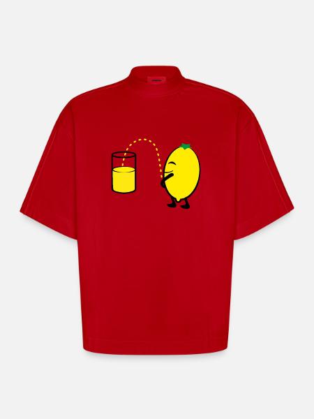 2541614 127819439 lemon - T-shirt bio épais oversize Boxy fabriqué en UE - rouge