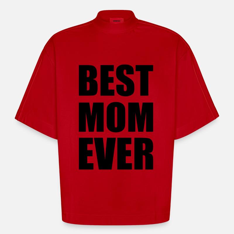 Best mom ever - Heavyweight Oversized Organic Boxy T-Shirt Made in EU - red