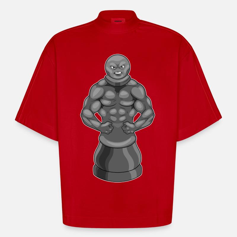 Schachfigur Bauer Schach Krieger - Heavyweight Oversized Organic Boxy T-Shirt Made in EU - Rot