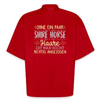SHIRE HORSE Haare gehören dazu - Heavyweight Oversized Organic Boxy T-Shirt Made in EU - Rot - Vorne