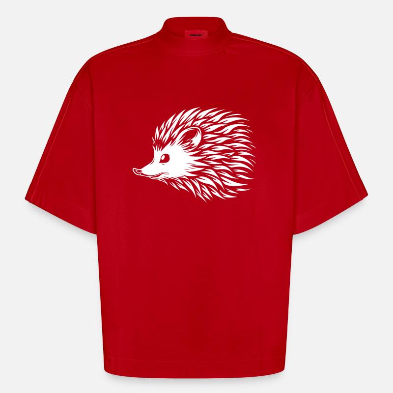 Igel - Heavyweight Oversized Organic Boxy T-Shirt Made in EU - Rot