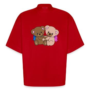 Teddybären - Heavyweight Oversized Organic Boxy T-Shirt Made in EU - Rot - Vorne