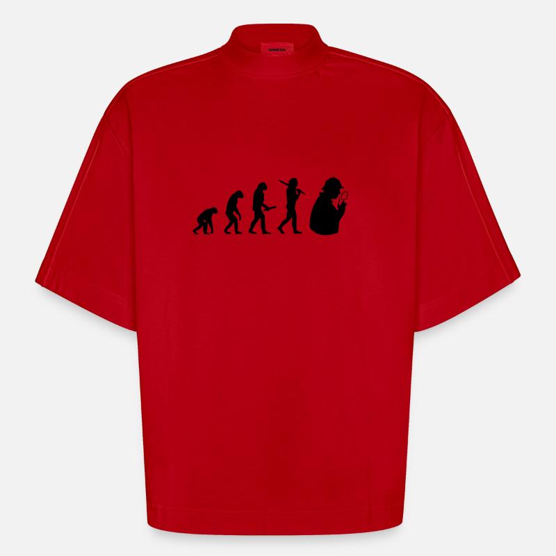 sherlock holmes evolution progress development - Heavyweight Oversized Organic Boxy T-Shirt Made in EU - red