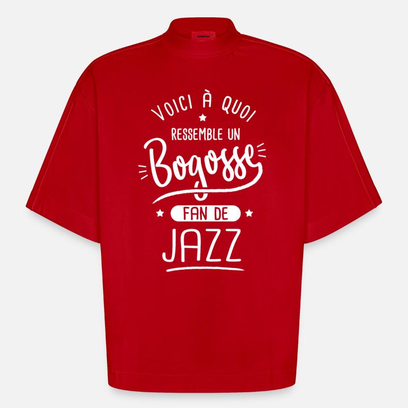 Jazz Bogosse fan jazz - T-shirt bio épais oversize Boxy fabriqué en UE - rouge
