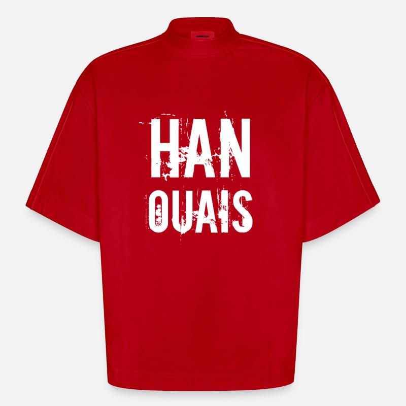 Han ouais basic 2 tribunal charleroi - T-shirt bio épais oversize Boxy fabriqué en UE - rouge
