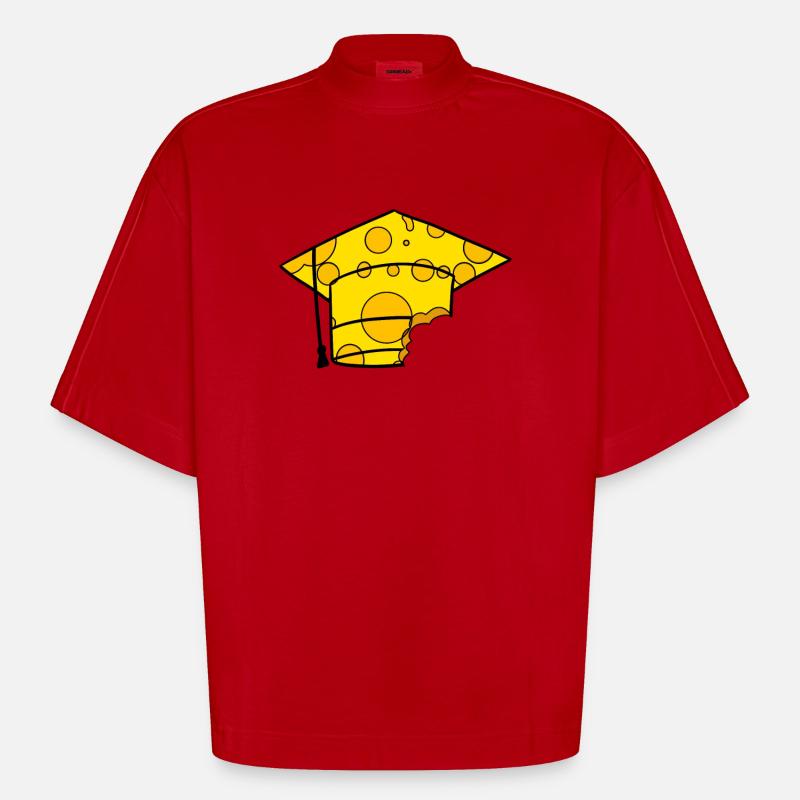 Studium Abschluss Absolventenkappe - Heavyweight Oversized Organic Boxy T-Shirt Made in EU - Rot