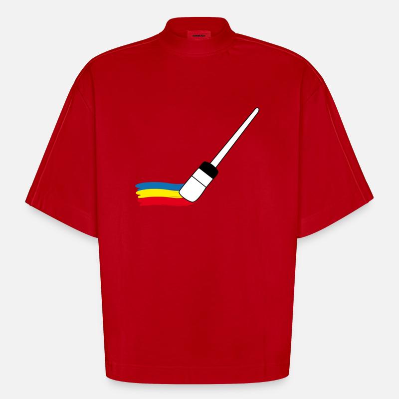 Painter | Painter | Painter painter - Heavyweight Oversized Organic Boxy T-Shirt Made in EU - red