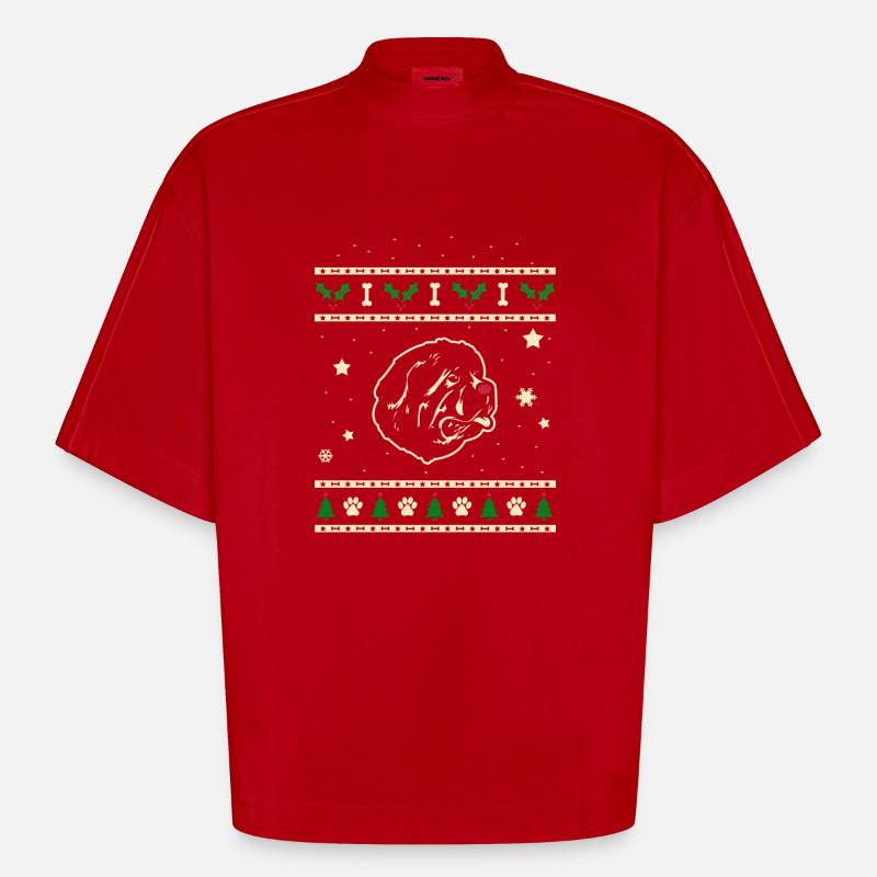 Neufundland Weihnachtsgeschenk - Heavyweight Oversized Organic Boxy T-Shirt Made in EU - Rot