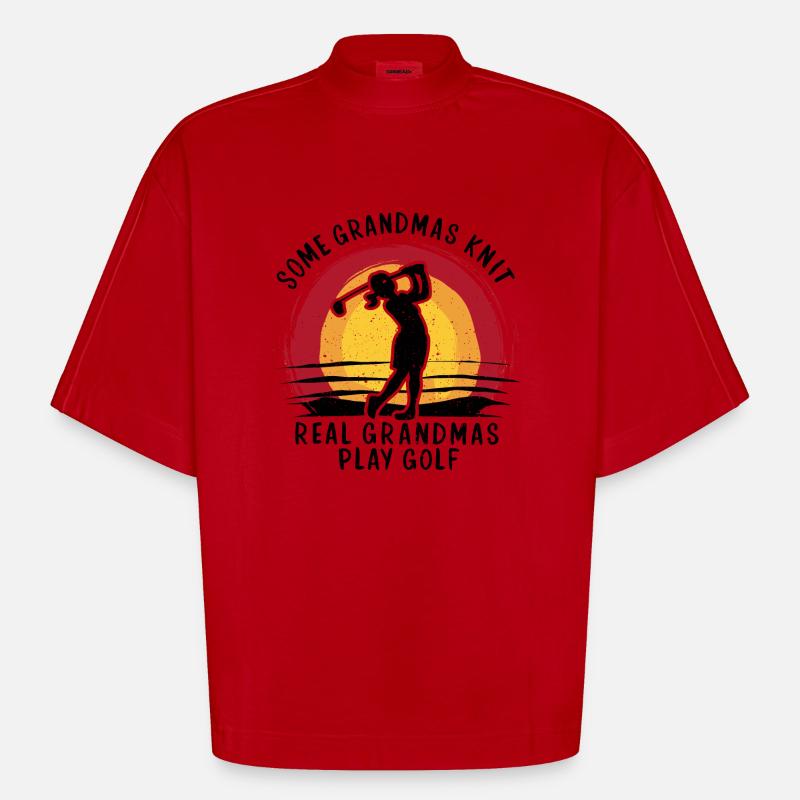 Golfende Großmutter – echte Power! - Heavyweight Oversized Organic Boxy T-Shirt Made in EU - Rot