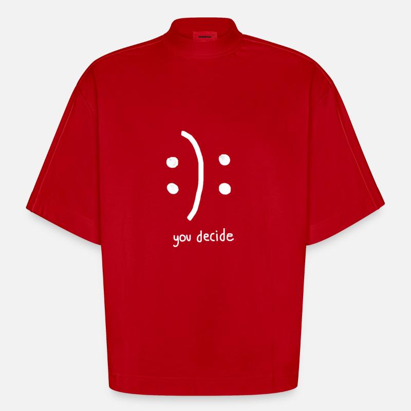 You Decide - Heavyweight Oversized Organic Boxy T-Shirt Made in EU - Rot