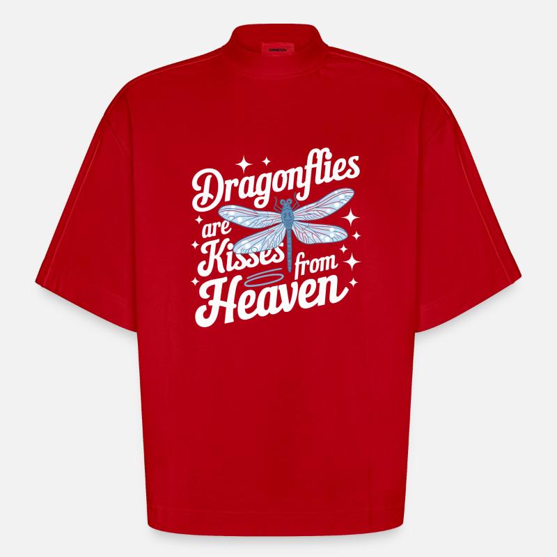 Libellule Libellules Insectes Nature - T-shirt bio épais oversize Boxy fabriqué en UE - rouge