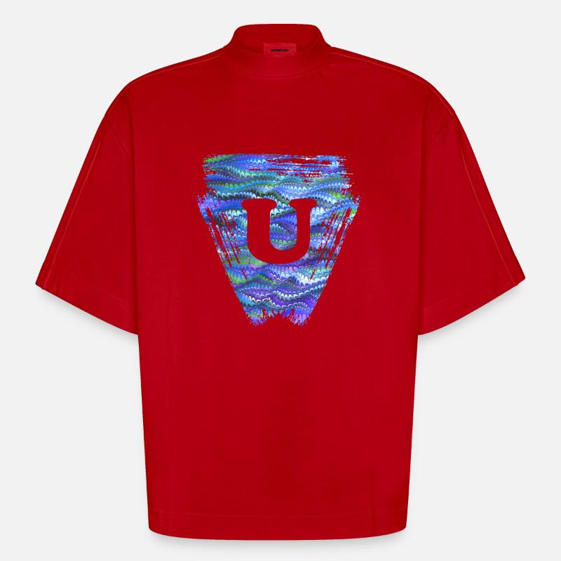 Triangle E 103 U - Heavyweight Oversized Organic Boxy T-Shirt Made in EU - red