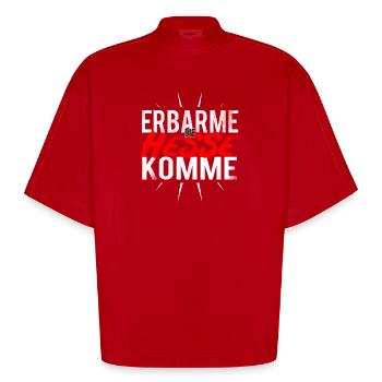 ERBARME DIE HESSEN KOMMEN LUSTIG GESCHENK - Heavyweight Oversized Organic Boxy T-Shirt Made in EU - Rot - Vorne