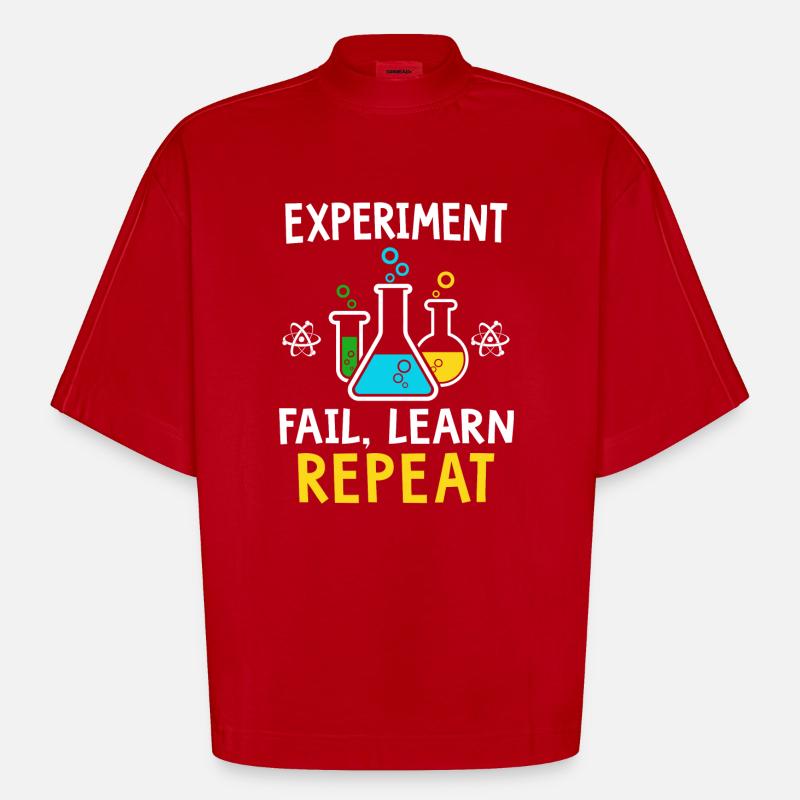 Experiment fail learn repeat - Heavyweight Oversized Organic Boxy T-Shirt Made in EU - Rot