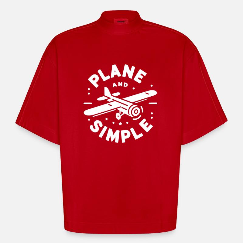 Plan et Simple - T-shirt bio épais oversize Boxy fabriqué en UE - rouge
