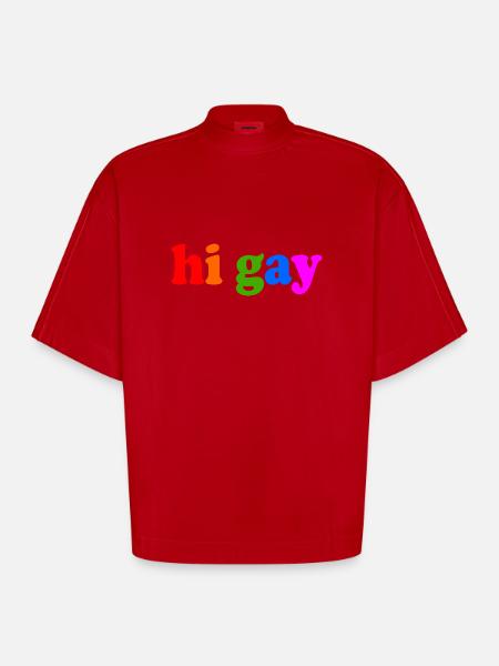 gay - Heavyweight Oversized Organic Boxy T-Shirt Made in EU - Rot