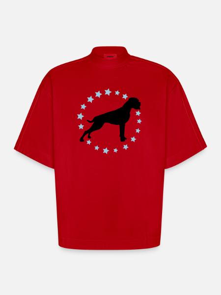 Boxer Sternenkreis 2 farb - Heavyweight Oversized Organic Boxy T-Shirt Made in EU - Rot