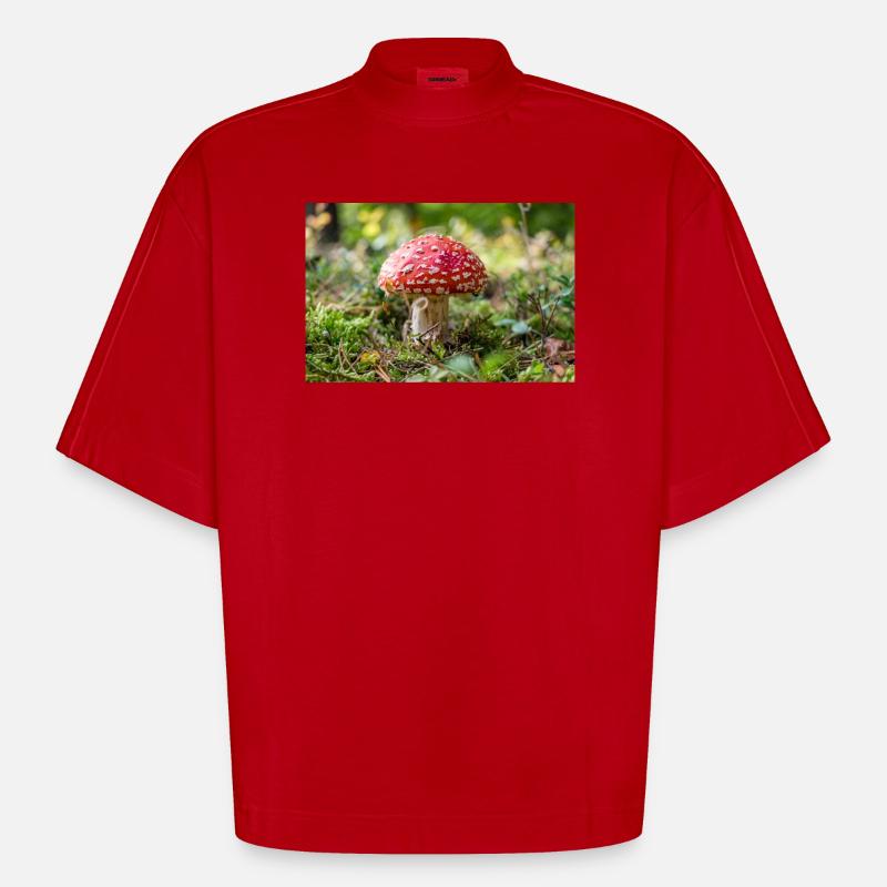 Toadstool - Heavyweight Oversized Organic Boxy T-Shirt Made in EU - red