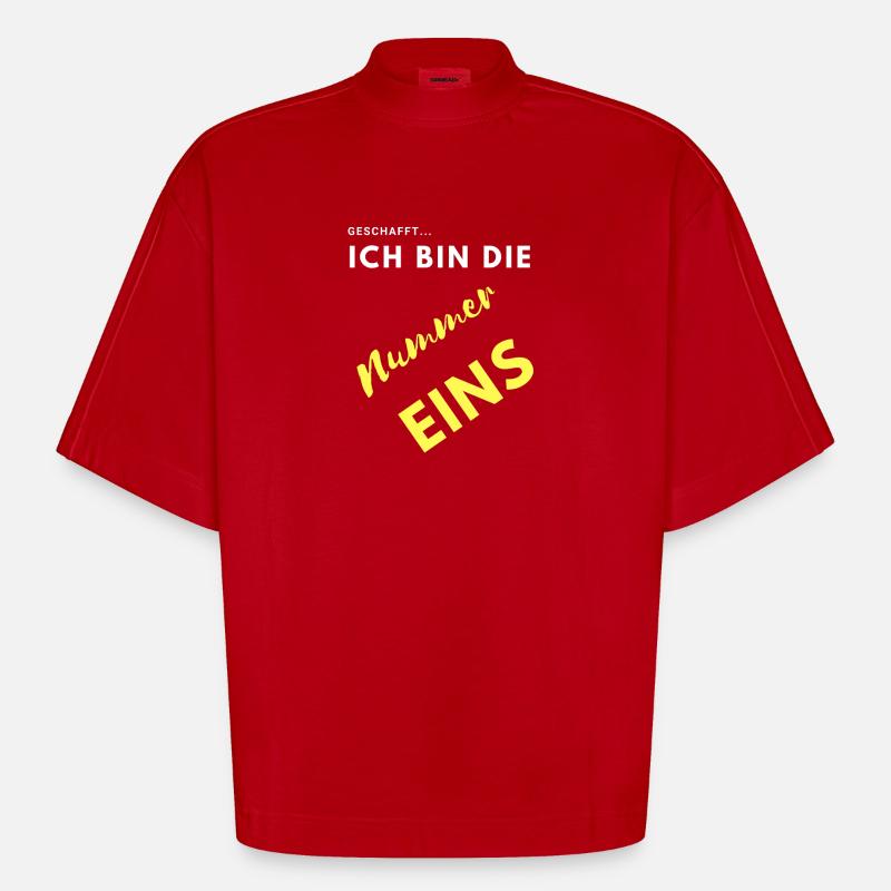 ich bin nummer eins - Heavyweight Oversized Organic Boxy T-Shirt Made in EU - Rot