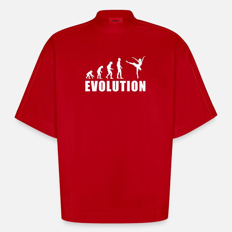 EVOLUTION BALLET ballet dancer gift - Heavyweight Oversized Organic Boxy T-Shirt Made in EU - red