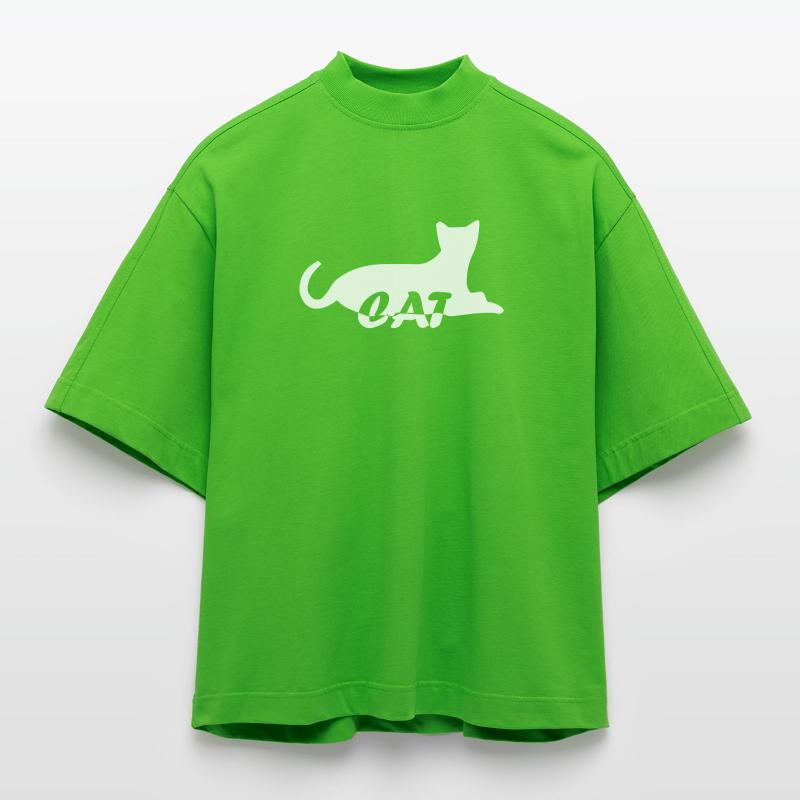 chat chat chat chat chat chatte minette chatte chatte minette T-shirt bio épais oversize Boxy fabriqué en UE