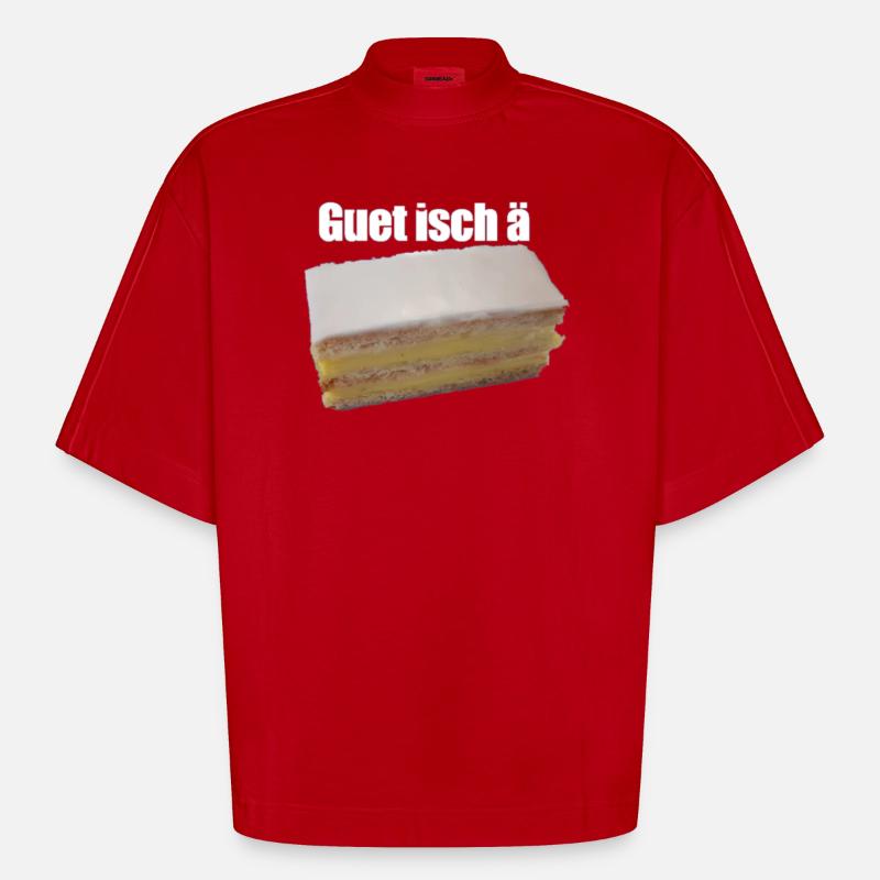 Guet isch ä Cremschnitte - Heavyweight Oversized Organic Boxy T-Shirt Made in EU - Rot