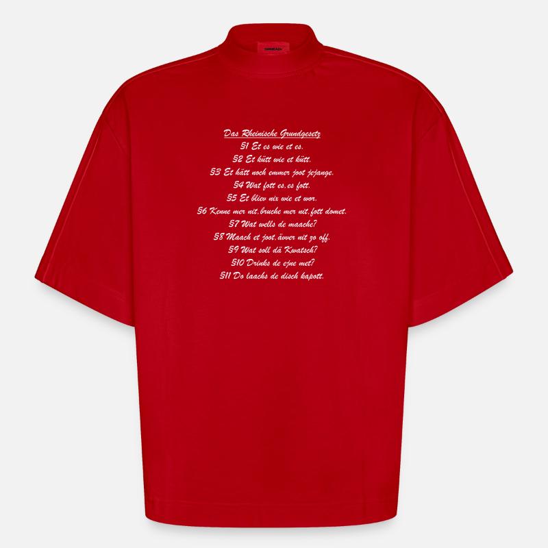 The Rhenish Basic Law - Heavyweight Oversized Organic Boxy T-Shirt Made in EU - red
