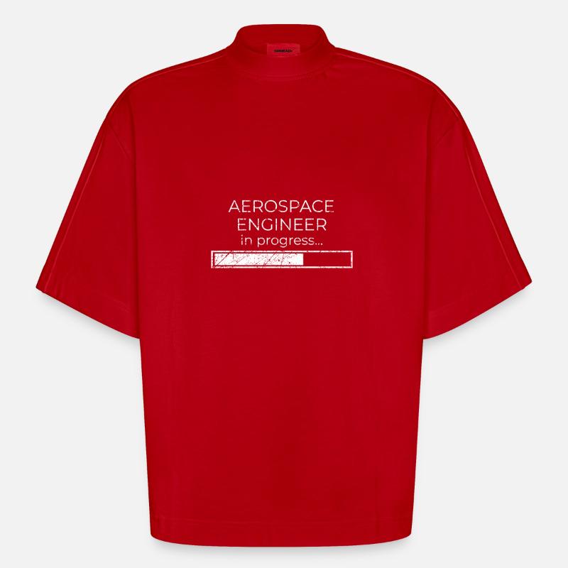 Luft- und Raumfahrttechniker in Arbeit - Heavyweight Oversized Organic Boxy T-Shirt Made in EU - Rot
