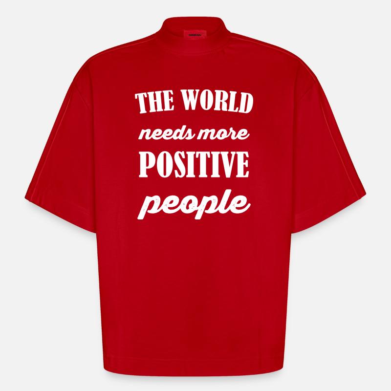 Devise - T-shirt bio épais oversize Boxy fabriqué en UE - rouge