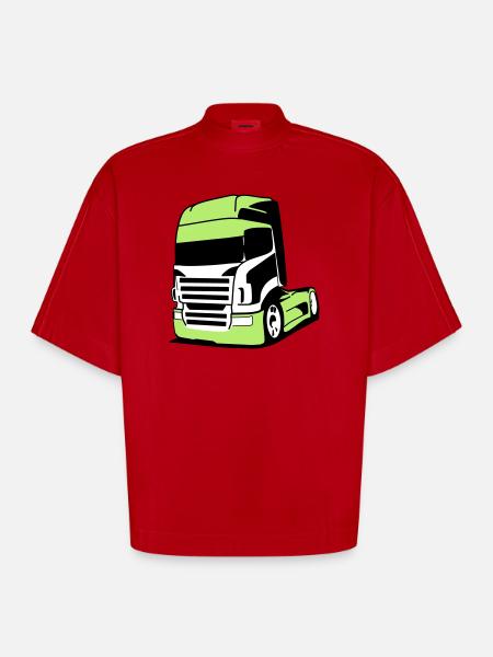 Striking V8 truck - Heavyweight Oversized Organic Boxy T-Shirt Made in EU - red