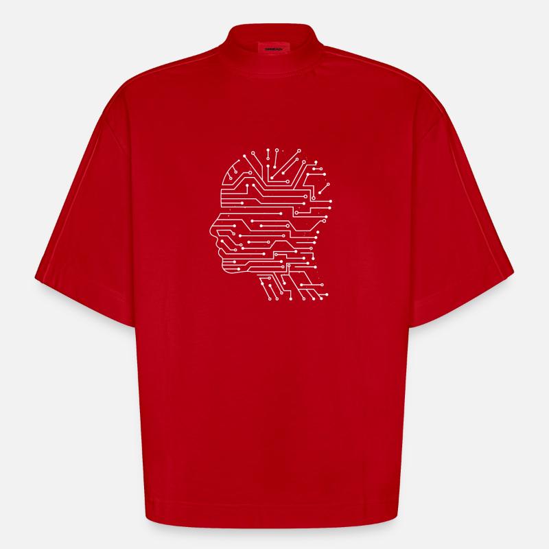Artificial intelligence - Heavyweight Oversized Organic Boxy T-Shirt Made in EU - red