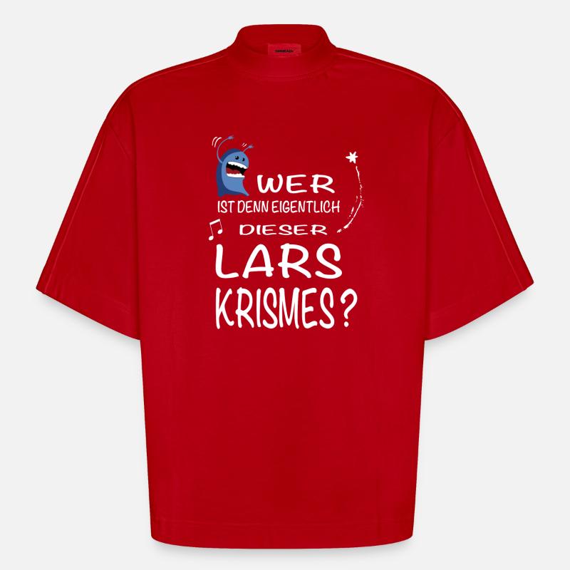 Wer ist denn eigentlich dieser Lars Krismes? - Heavyweight Oversized Organic Boxy T-Shirt Made in EU - Rot