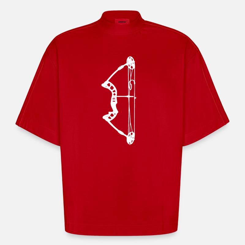 Bogenschießen Bogenjäger Bogenjagd - Heavyweight Oversized Organic Boxy T-Shirt Made in EU - Rot