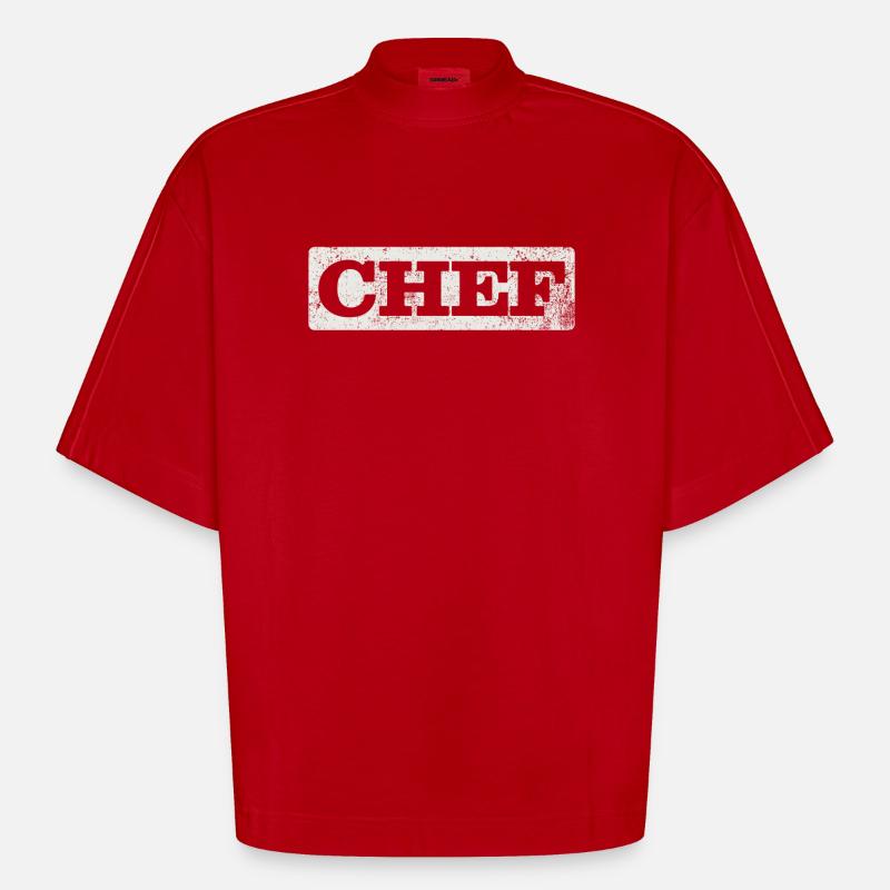 Chef cuisinier Hobby Chef - T-shirt bio épais oversize Boxy fabriqué en UE - rouge