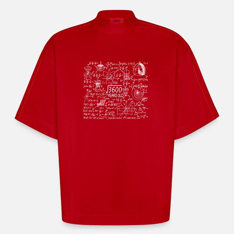 60th Birthday Math Mathematician - Heavyweight Oversized Organic Boxy T-Shirt Made in EU - red
