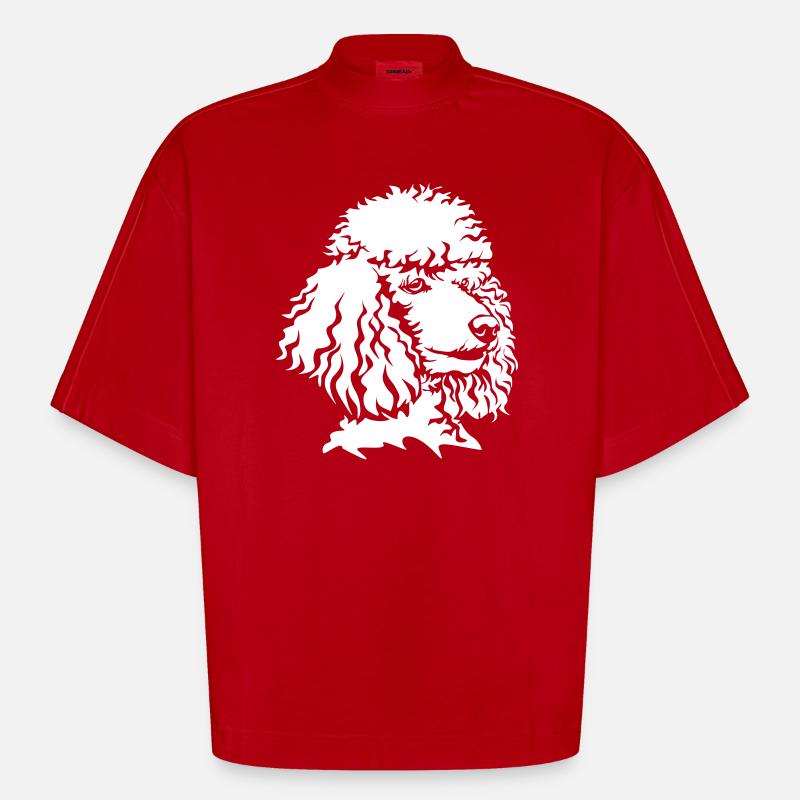 Pudel Kopf "Black Edition" - Heavyweight Oversized Organic Boxy T-Shirt Made in EU - Rot