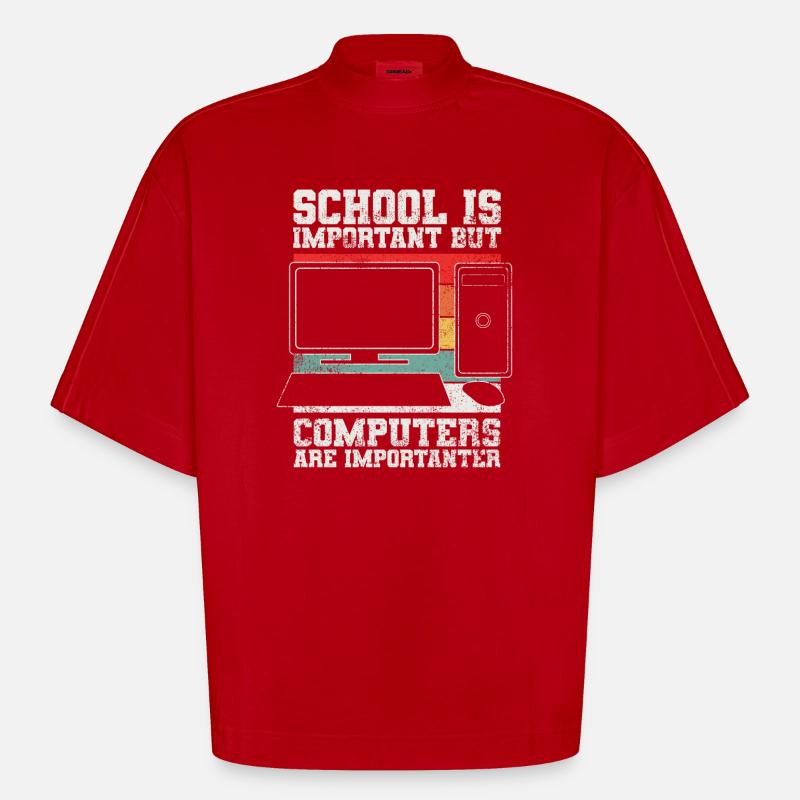 Computer Programmierer - Heavyweight Oversized Organic Boxy T-Shirt Made in EU - Rot
