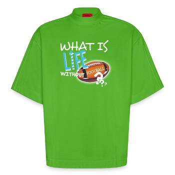 Qu’est-ce que la vie sans idée cadeau textile Football - T-shirt bio épais oversize Boxy fabriqué en UE - Apple Neon - Devant