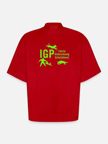 IGP Hundesport - Green - Heavyweight Oversized Organic Boxy T-Shirt Made in EU - Rot