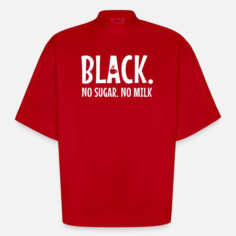 Kaffee Statement Koffein Kaffeetrinker Kaffeetasse - Heavyweight Oversized Organic Boxy T-Shirt Made in EU - Rot