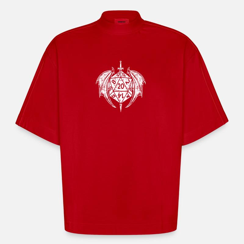 stylo et papier dm cube - T-shirt bio épais oversize Boxy fabriqué en UE - rouge