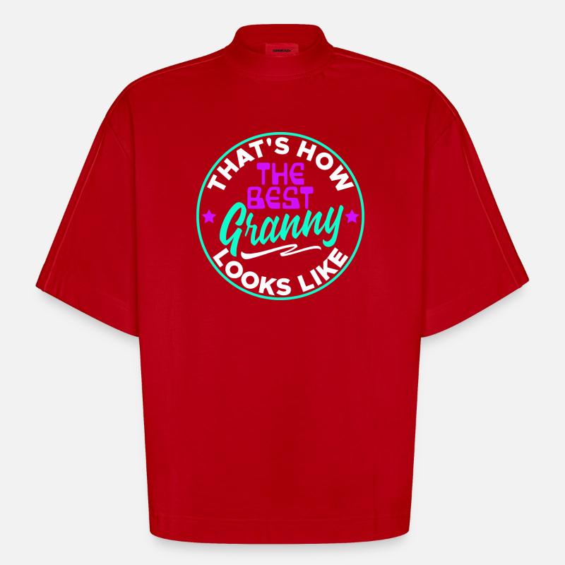 Cool Statement Beste Oma Enkelkind Großmutter - Heavyweight Oversized Organic Boxy T-Shirt Made in EU - Rot