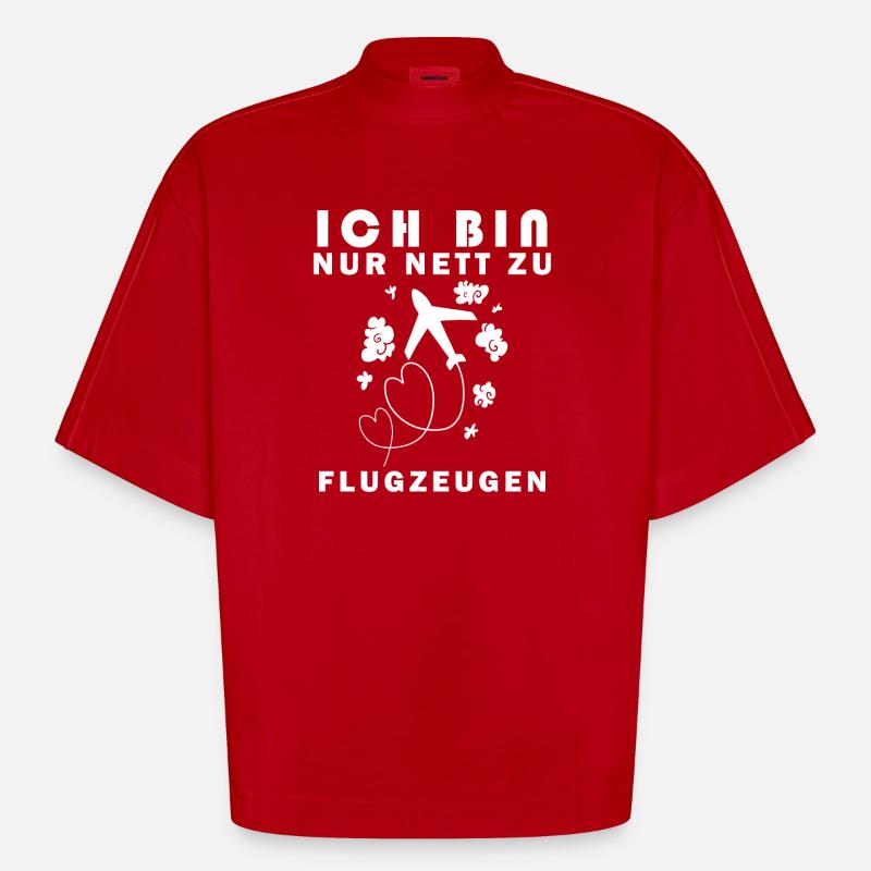 Modellflug Pilot Modellbau Flugzeug Modellbauer - Heavyweight Oversized Organic Boxy T-Shirt Made in EU - Rot